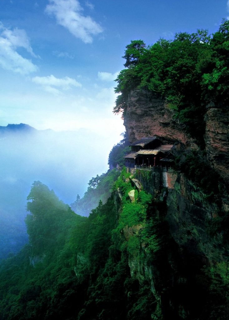 The image shows Nanyan Palace, a place visited during wudang kung fu tour