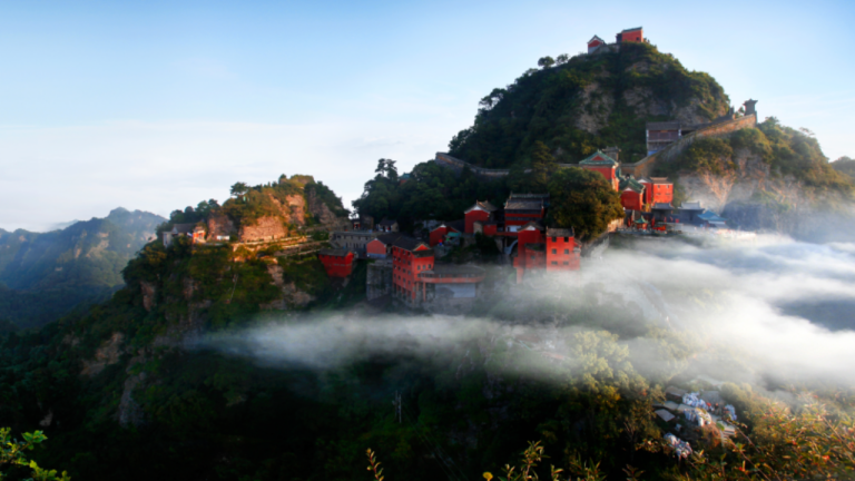 the image shows Wudao Wudang Mountain School at Wudang Mountain China